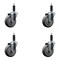 Service Caster 4'' SS Thermoplastic Rubber Wheel Swivel 1'' Expanding Stem Caster Set, 4PK SCC-SSEX20S414-TPRB-1-4 - alternate 1